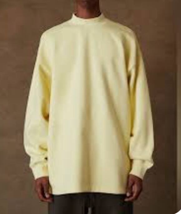 Fear of God Tops - Fear of God Essentials FW21 Pullover Mock Neck Sweatshirt Canary Small Oversized